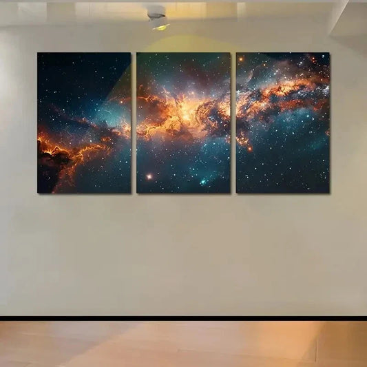 3pcs Space Nebula Starry Sky Metal Print Ready to Hang Art