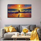 Vibrant Sunset Beach Wall Art Canvas Office Home Room Framed 120x60cm
