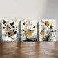 3pcs Black & Golden Watercolor Abstract Wall Art Metal Print Ready to Hang Art