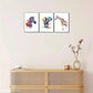 3pcs Artistic Elephant Giraffe Zebra Zoo Metal Print Ready to Hang Art