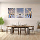 3pcs Winter Snowy Forest Scene Warm Fairy Lights Metal Print Ready to Hang Art