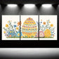 3pcs Colorful Eggs Vibrant Charming Scene Metal Print Ready to Hang Art