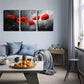 3pcs  Deep Red Flowers Wall Art Set Canvas Framed 40x60cm - High Quality Print 100% Australian Made Wall Canvas Ready to Hang