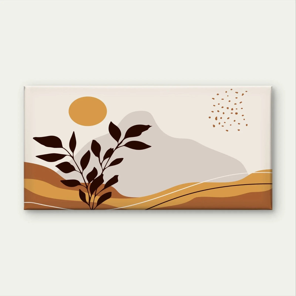 Warm Terracotta Abstract Landscape Wall Art Canvas Office Home Framed 80x45cm