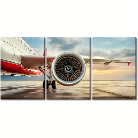 3pcs Jet Engine Airplane Turbine Airplane Metal Print Ready to Hang Art