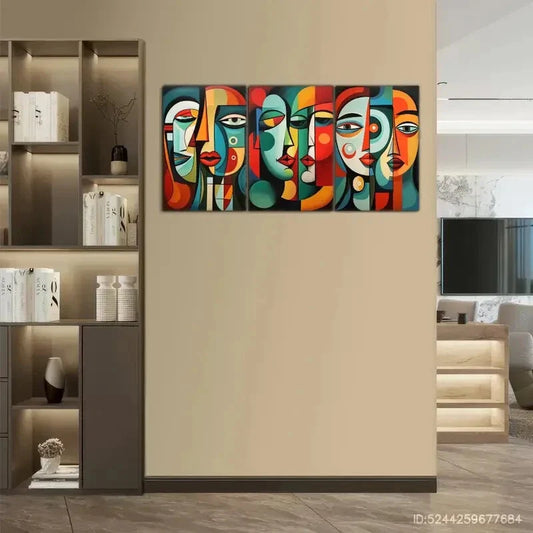 3pcs Female Portrait Art Poster Retro Style Poster Metal Print Ready to Hang Art