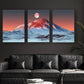3pcs Abstract Light Luury Mountain Moonlit Metal Print Ready to Hang Art