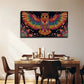 Colorful Feathers For Owls Wall Art Canvas Office Home Room Framed 80x45cm