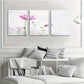 3pcs Purple Blossom Floral Water Metal Print Ready to Hang Art