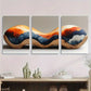 3pcs Abstract Vibrant Sunset & Ocean Scene Metal Print Ready to Hang Art