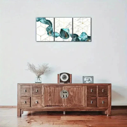 3pcs Fashion Living Visual Language Metal Print Ready to Hang Art