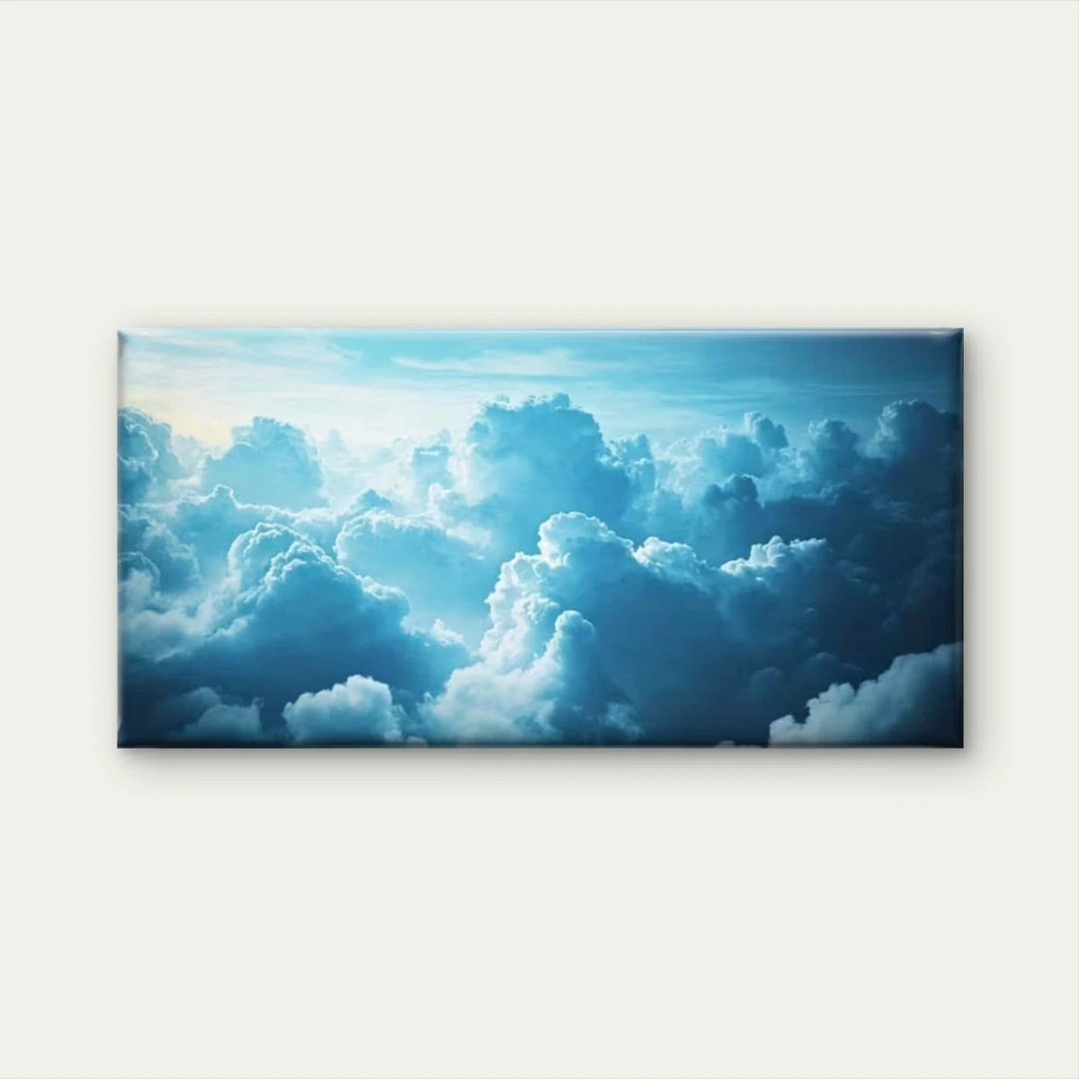 Blue & White Cloud Decor Wall Art Canvas Office Home Room Framed 80x45cm