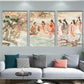 3pcs Traditional Chinese Vibrant Historical Scene Metal Print Ready to Hang Art