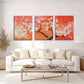 3pcs Blossom Tree Wall Art Vibrant Cherry Blossom Metal Print Ready to Hang Art