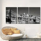 3pcs Bridge Night View Fashion Lights Metal Print Ready to Hang Art