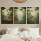 3pcs Bohemian Leaves Tropical Jungle Floral Metal Print Ready to Hang Art