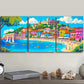 3pcs Mediterranean town Art Painting Metal Print Ready to Hang Art