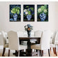 3pcs  Aesthetic Blue & White Porcelain Vase Metal Print Ready to Hang Art
