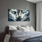 Blue & White Shattered Faces Wall Art Canvas Office Home Room Framed 120x60cm