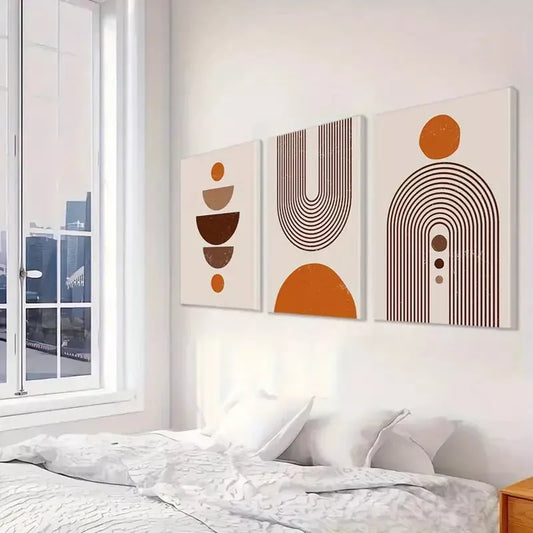 3pcs Minimalist Geometric Art Canvas Framed 40x60cm - High Quality Print 100% Australian Made Wall Canvas Ready to Hang