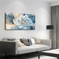 Main Large Flower Light Blue Wall Art Canvas Office Home Room Framed 120x60cm