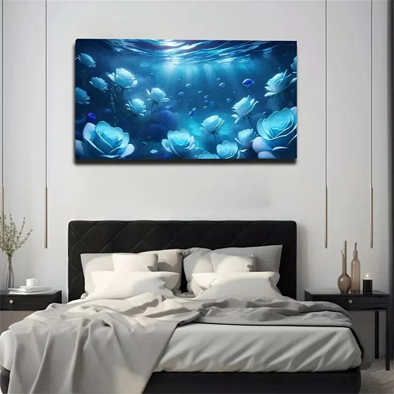 Richly Textured Underwater Flow Wall Art Canvas Office Home Room Framed 120x60cm