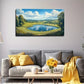 Serene Lake Landscape Pastoral Wall Art Canvas Office Home Room Framed 120x60cm