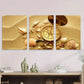 3pcs Golden Sand and Seashells Metal Print Ready to Hang Art
