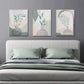 3pcs Botanical Floral Painting Sage Green Metal Print Ready to Hang Art