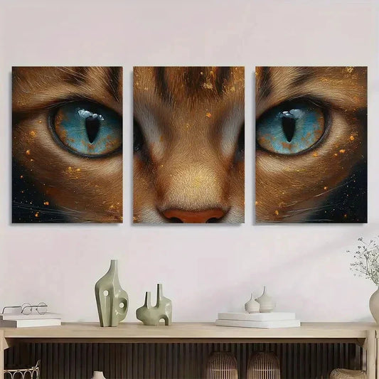 3pcs Ancient Style Animal Paintings Metal Print Ready to Hang Art