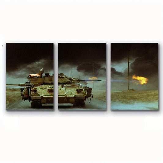 3pcs Bradley Infantry Tank Military Metal Print Ready to Hang Art