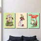 3pcs Whimsical Frog Retro Style Animal Posters  Metal Print Ready to Hang Art