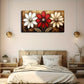 Three Different Flowers Nature Wall Art Canvas Office Home Room Framed 120x60cm