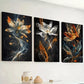 3pcs Colorful abstract floral Vibrant Wall Art Set Canvas Framed 40x60cm - High Quality Print 100% Australian Made Wall Canvas Ready to Hang