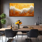 Golden Wave Modern Bohemian Wall Art Canvas Office Home Room Framed 80x45cm