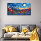 Rotating Blue Starry Sky Yellow Wall Art Canvas Office Home Room Framed 120x60cm