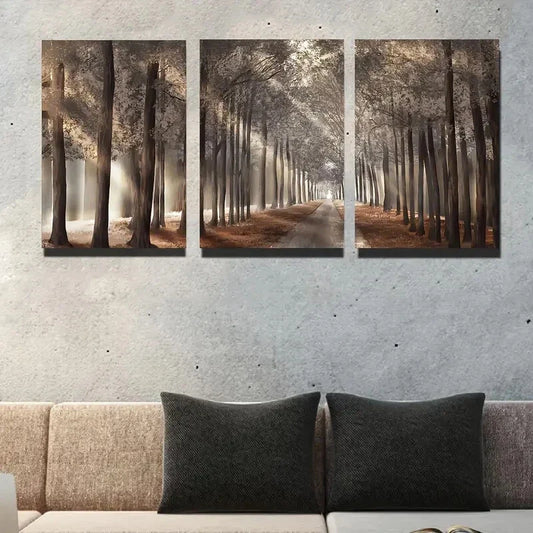 3pcs Forest Landscape  Wall Art Set Canvas Framed 40x60cm - High Quality Print 100% Australian Made Wall Canvas Ready to Hang
