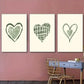 3pcs Sage Green Love Heart Vintage Art Minimal Metal Print Ready to Hang Art