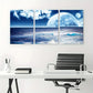 3pcs Peaceful Ocean And Moonlight Sky Metal Print Ready to Hang Art