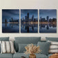 3pcs Cityscape, skyline, skyscrapers Metal Print Ready to Hang Art