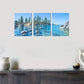 3pcs  Vibrant Forest & Rocky Lake Metal Print Ready to Hang Art