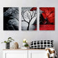 3pcs Minimalist Mountain and Tree Design Metal Print Ready to Hang Art
