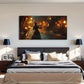 Texture Blue & Red Abstract Wall Art Canvas Office Home Room Framed 120x60cm