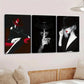 3pcs Modern Black & White Red Abstract Figures Wall Art Set Canvas Framed 40x60cm - High Quality Print 100% Australian Made Wall Canvas Ready to Hang