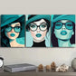 3pcs  Pretty girl with oval face Wall Art Set Canvas Framed 40x60cm - High Quality Print 100% Australian Made Wall Canvas Ready to Hang