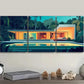 3pcs Mid-century modern house Metal Print Ready to Hang Art