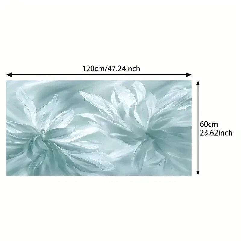Abstract Soft Blue Flower wall canvas office home room framed 120x60cm