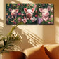 3pcs Cute Pink Pig with Pink florals and Greenery Metal Print Ready to Hang Art