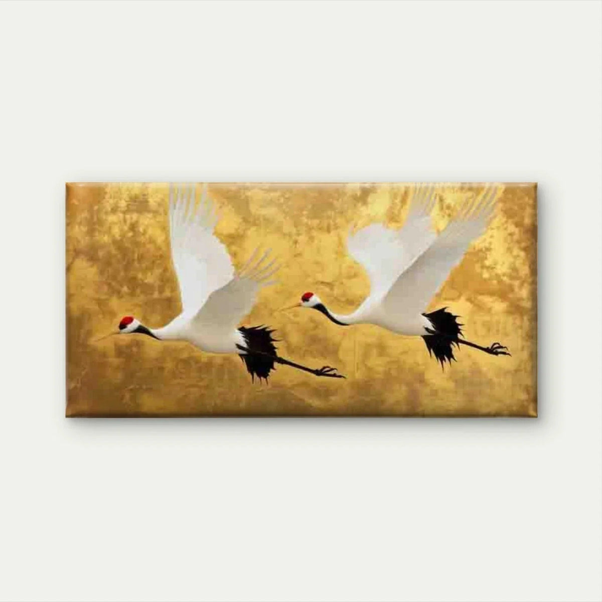 Flying Red Crowned Cranes Wall Art Canvas Office Home Room Framed 120x60cm