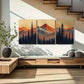 3pcs Rustic Mountain Forest at Sunset Wall Art Set Canvas Framed 40x60cm - High Quality Print 100% Australian Made Wall Canvas Ready to Hang